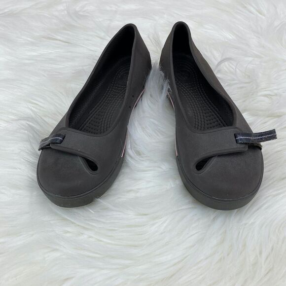 Crocs Women's Crocband 2.5 Mary Jane Ballet Flats Sz 6 Brown Comfort Adjustable - Picture 2 of 7